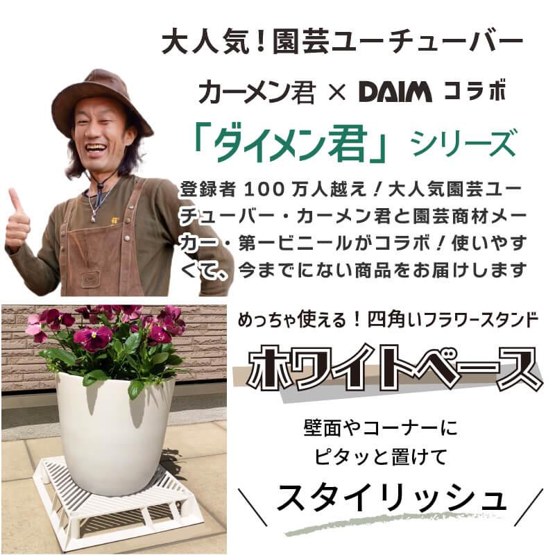 daim ホワイトベース 24cm 3個 フラワースタンド 鉢スタンド 鉢植え台 カーメン君 プランター 台 スタンド 根腐れ防止 通気 排水 第一ビニール | DAIM | 01
