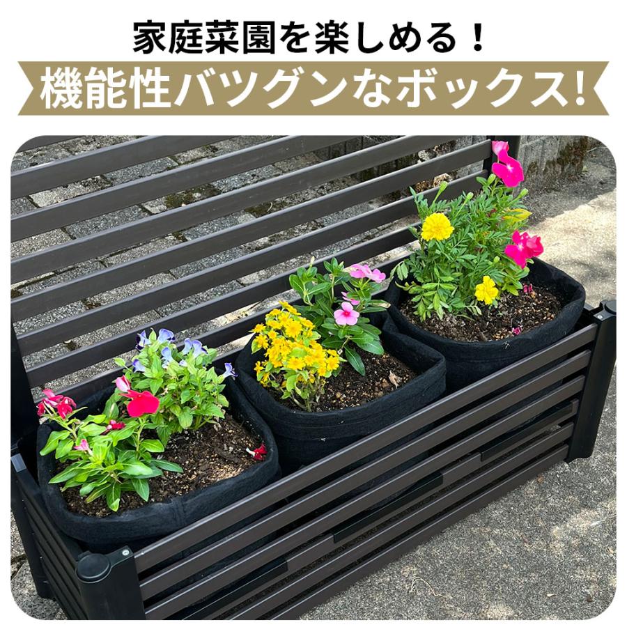 目隠しフェンスボックスセット 簡単 diy 幅120cm 高さ210cm 2セット ブラウン ガーデンフェンス daim 第一ビニール