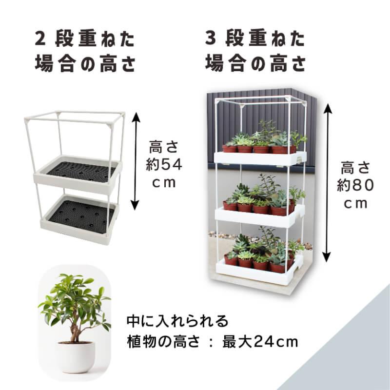 No245　三角お屋根の多肉植物4段棚 簡単移動 、black No245 三角お屋根の多肉植物4段棚 簡単移動 、black