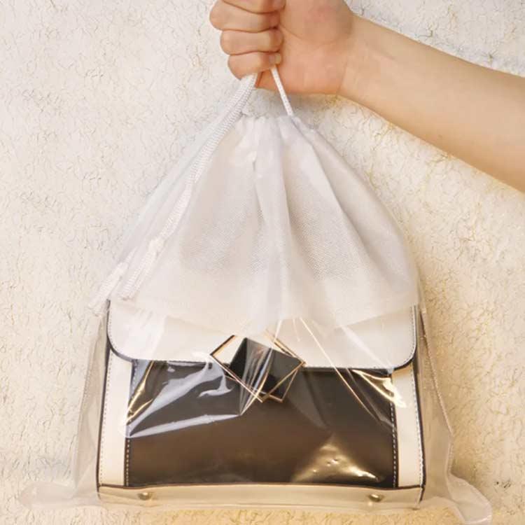 クリア 巾着袋 保管 10枚セット バッグ保護 整理 バッグ保護 防塵 中が見える収納 袋 巾着 バッグ収納袋 見やすい 鞄保管用 バッグ収納袋 折り |  | 03