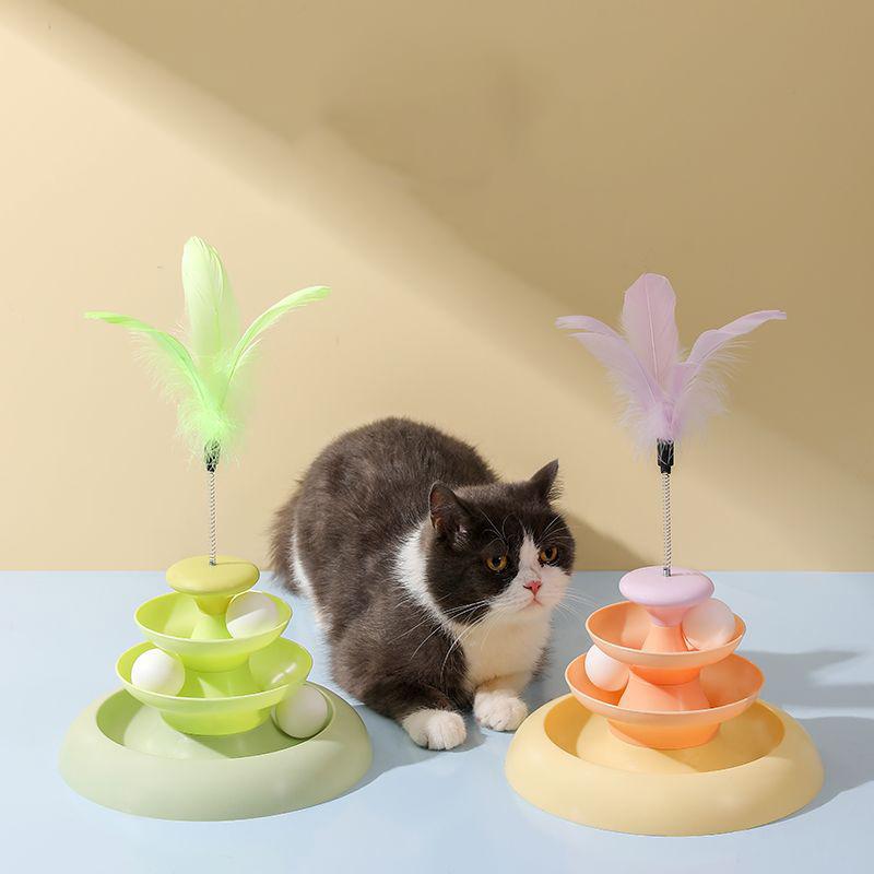 送料無料 猫 おもちゃ ボール 一人遊び ねこ おもちゃ 猫じゃらし ネコ ボール回転盤 猫じゃらし ボール 回転 タワー ぐるぐる 遊ぶ盤 猫 玩具 |  | 10