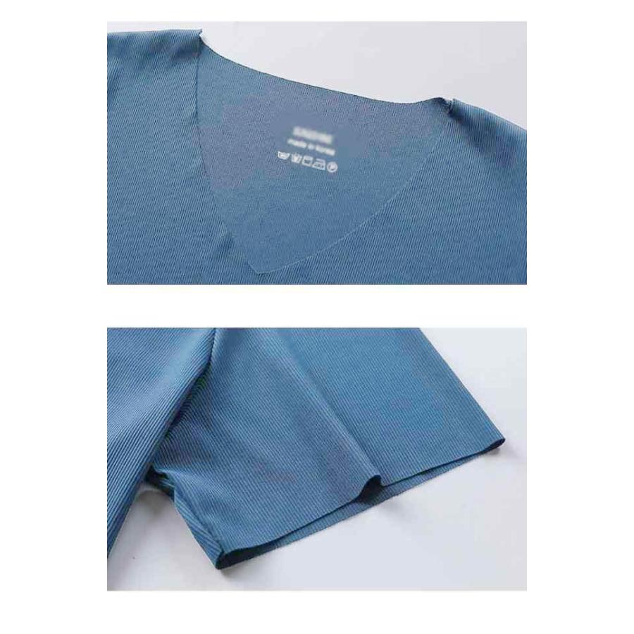 送料無料 Tシャツ 半袖 接触冷感 レディース tシャツ カットソー Vネック イレギュラー ストレッチ トップス 半袖 大きサイズ おしゃれ 可愛い |  | 09