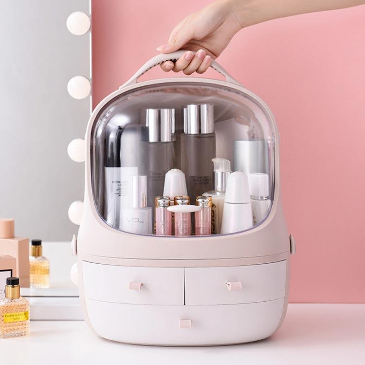 化粧箱 メイクボックス コスメボックス メイクケース 蓋付き 大容量 ジュエス 引き出し付き メイク収納 化粧品 美容 持ち運び 小物入れ |  | 03