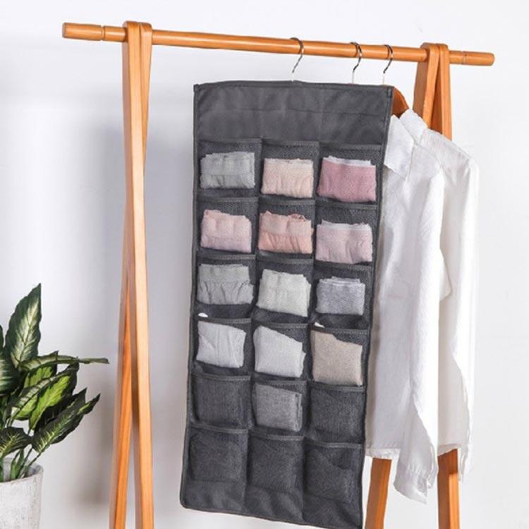壁掛け袋 壁掛け収納 吊り下げ 収納袋 壁面収納 省スペース 両面収納 靴下 下着 クローゼット 収納ポケット 収納ラック 小物収納 生活雑貨 |  | 03