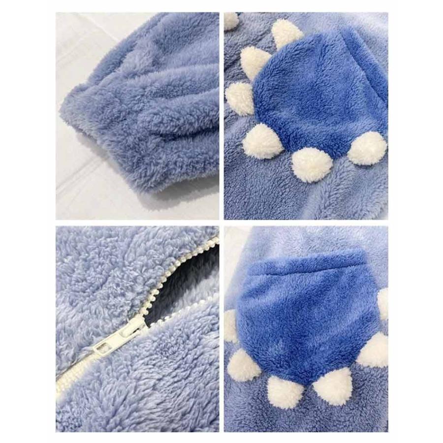 パジャマ ルームウェア 厚手 着ぐるみ オールインワン かわいい レディース フード付き 長袖 防寒 暖かい フリース 動物 部屋着 ジップアップ 前 |  | 13