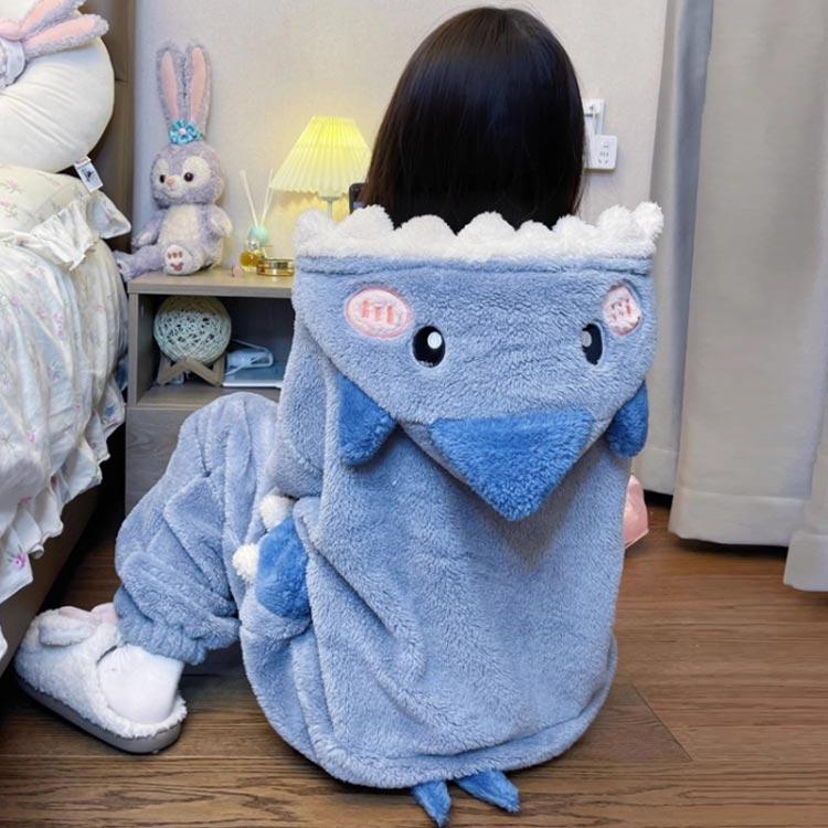 パジャマ ルームウェア 厚手 着ぐるみ オールインワン かわいい レディース フード付き 長袖 防寒 暖かい フリース 動物 部屋着 ジップアップ 前 |  | 02