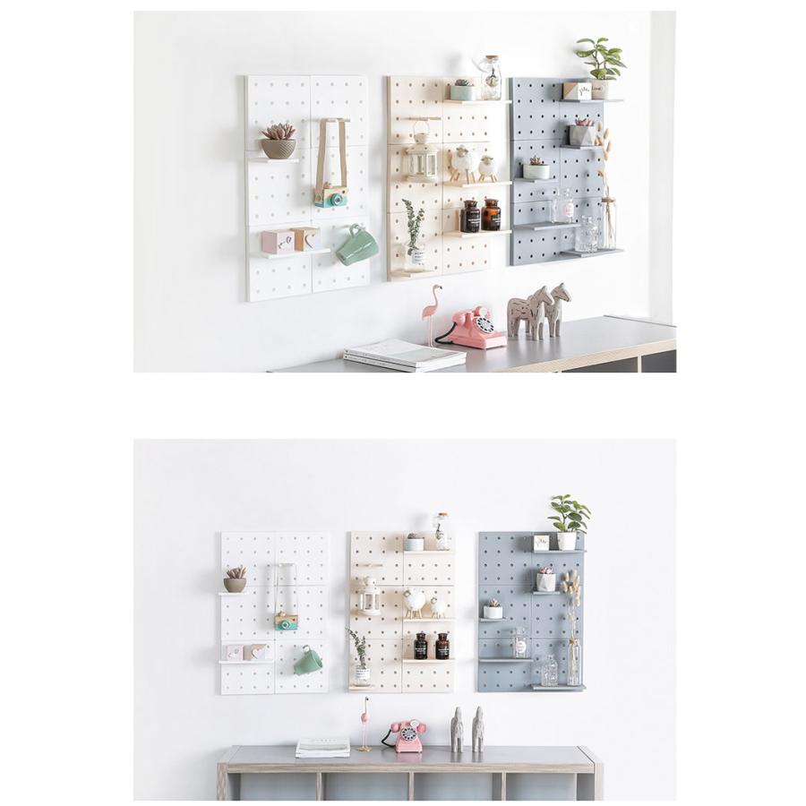 有孔ボード 収納スタンド パンチングボード 壁掛け インテリア キッチン リビング トイレ 浴室 バスルーム 玄関 ウォールシェルフ 壁収納 プラスチ |  | 12