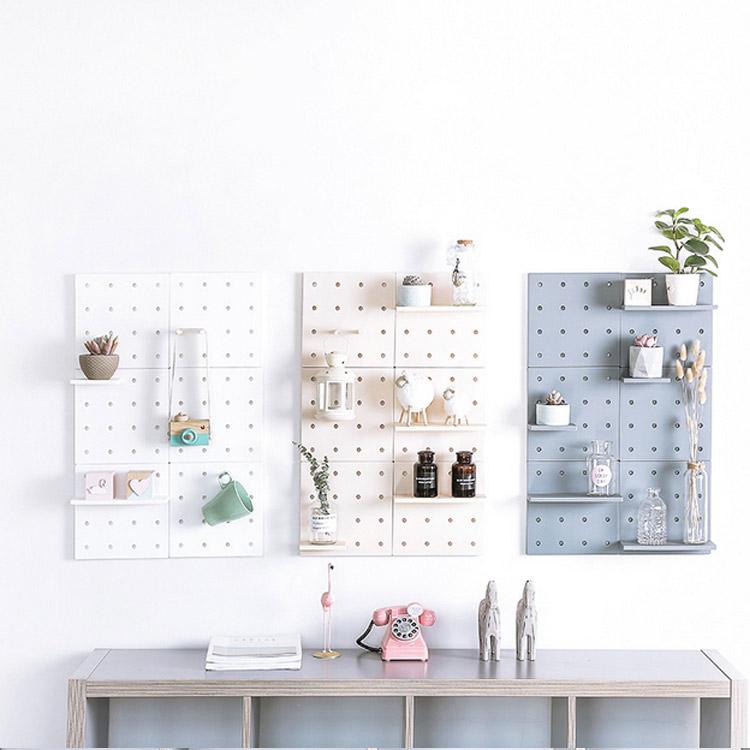 有孔ボード 収納スタンド パンチングボード 壁掛け インテリア キッチン リビング トイレ 浴室 バスルーム 玄関 ウォールシェルフ 壁収納 プラスチ |  | 01