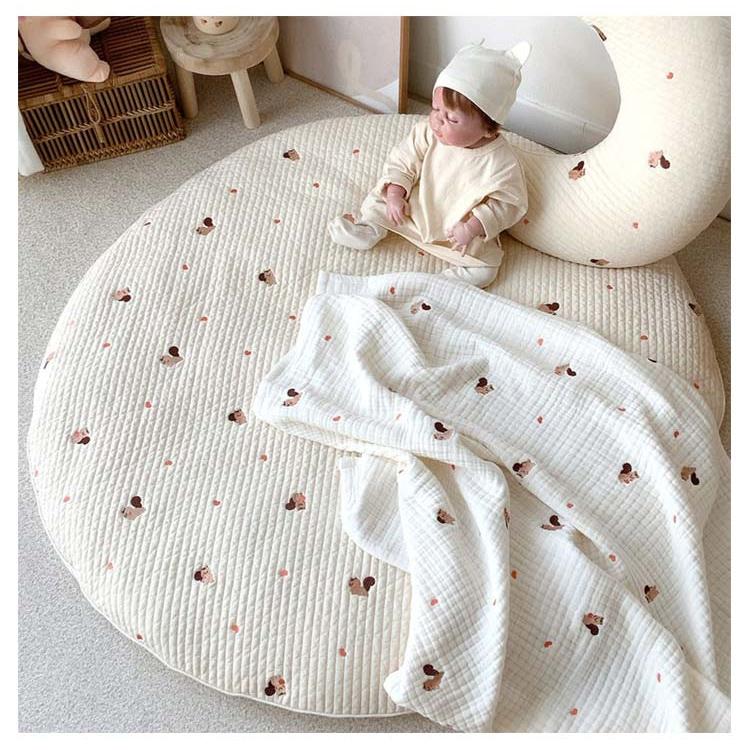 洗える サニーマット プレイマット ベビー マット 赤ちゃん 洗濯 厚手 おしゃれ 北欧 丸形 綿 ラグマット おむつ替え 月齢フォト ごろ寝 昼寝 |  | 13