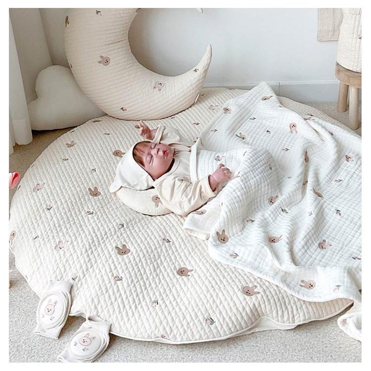 洗える サニーマット プレイマット ベビー マット 赤ちゃん 洗濯 厚手 おしゃれ 北欧 丸形 綿 ラグマット おむつ替え 月齢フォト ごろ寝 昼寝 |  | 14