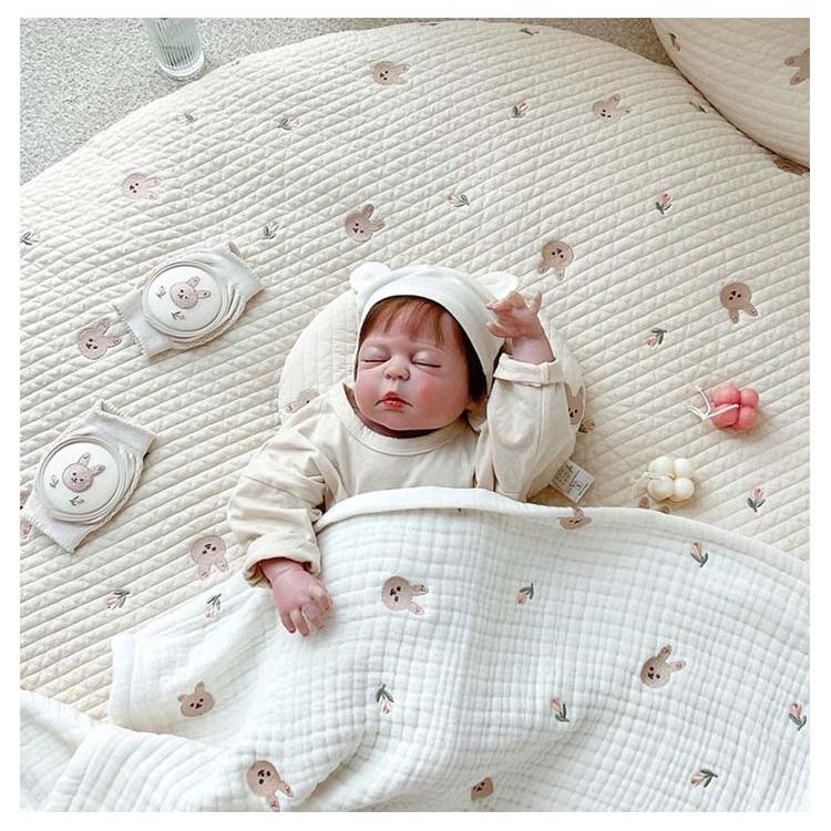 洗える サニーマット プレイマット ベビー マット 赤ちゃん 洗濯 厚手 おしゃれ 北欧 丸形 綿 ラグマット おむつ替え 月齢フォト ごろ寝 昼寝 |  | 15