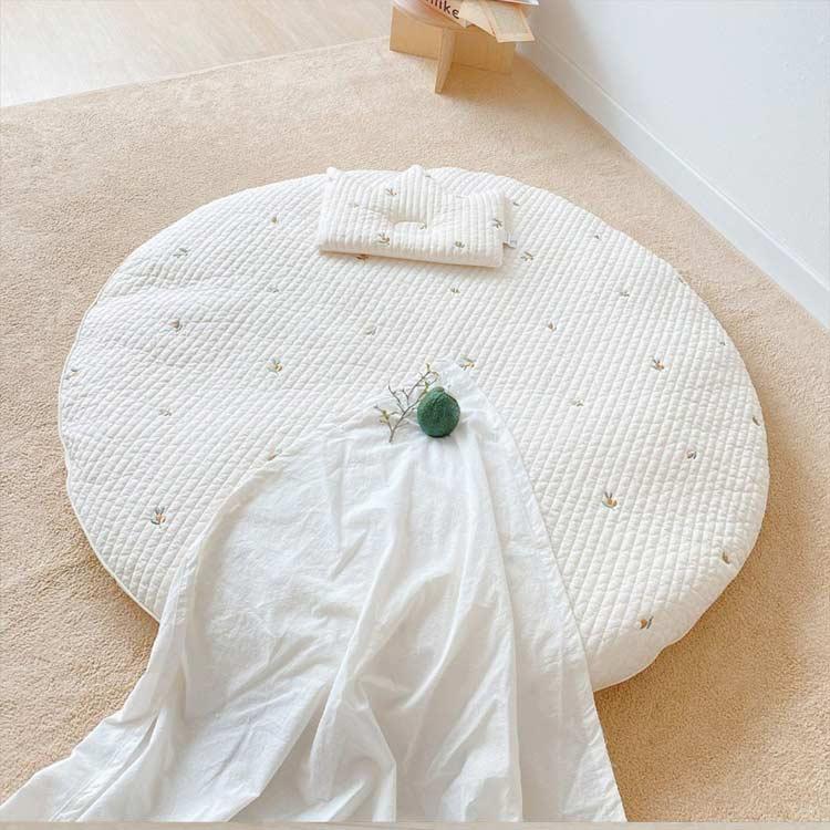 洗える サニーマット プレイマット ベビー マット 赤ちゃん 洗濯 厚手 おしゃれ 北欧 丸形 綿 ラグマット おむつ替え 月齢フォト ごろ寝 昼寝 |  | 02