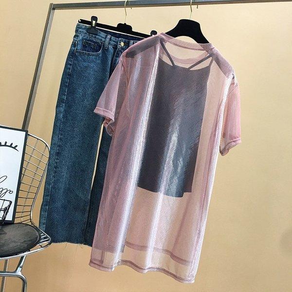 カットソー シースルー キャミソール インナー セット Tシャツ トップス 半袖 透け感 肌見せ 重ね着 ダンス 衣装 派手 |  | 16