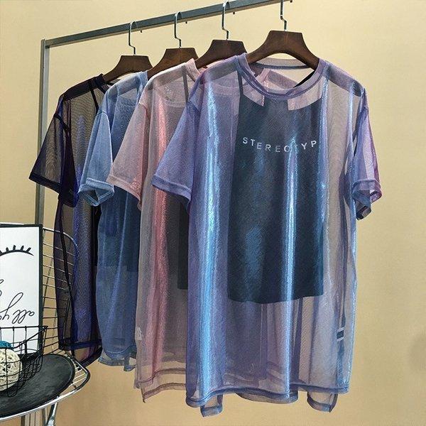 カットソー シースルー キャミソール インナー セット Tシャツ トップス 半袖 透け感 肌見せ 重ね着 ダンス 衣装 派手 |  | 18