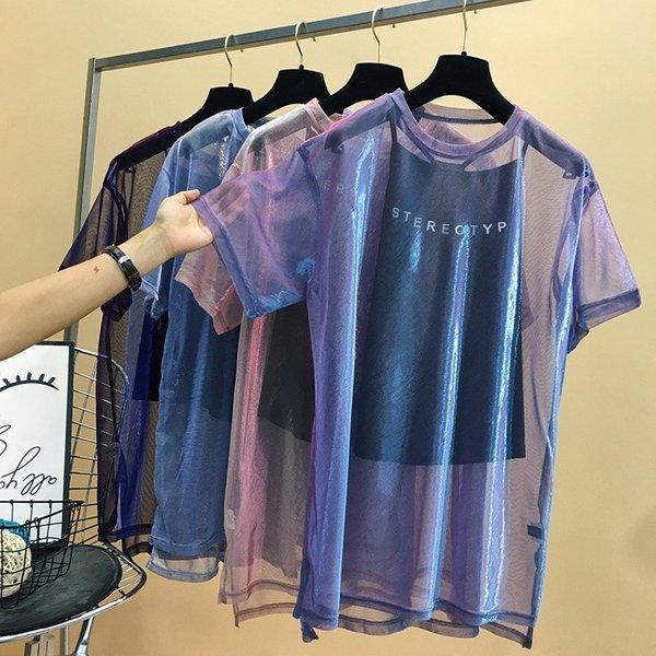 カットソー シースルー キャミソール インナー セット Tシャツ トップス 半袖 透け感 肌見せ 重ね着 ダンス 衣装 派手 |  | 01