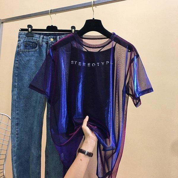 カットソー シースルー キャミソール インナー セット Tシャツ トップス 半袖 透け感 肌見せ 重ね着 ダンス 衣装 派手 |  | 02