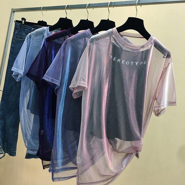 カットソー シースルー キャミソール インナー セット Tシャツ トップス 半袖 透け感 肌見せ 重ね着 ダンス 衣装 派手 |  | 06