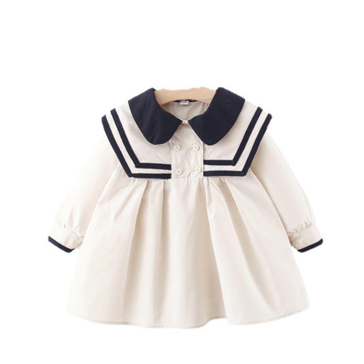 ワンピース 長袖 キッズ ベビー 子供服 フォーマル ドレス 送料無料 女の子 春秋 セーラー風 セーラー服風 入学式 ガールズ 可愛い 女児 受験 |  | 02