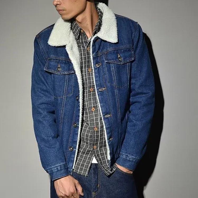 ボアデニムジャケット 防寒 メンズ 裏ボア ジージャン 厚手 コート G