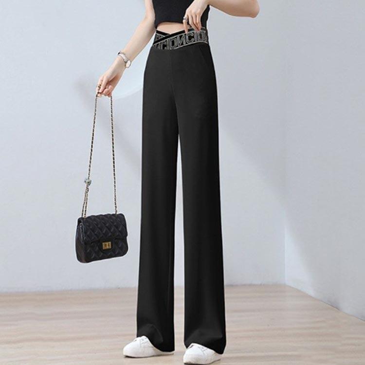 接触冷感 ワイドレッグ 薄手 ドレープモップ 春 ワイドパンツ ストレートパンツ アイスシルク 夏 パンツ スラックス 接触冷感 ハイウエスト ルーズ |  | 02