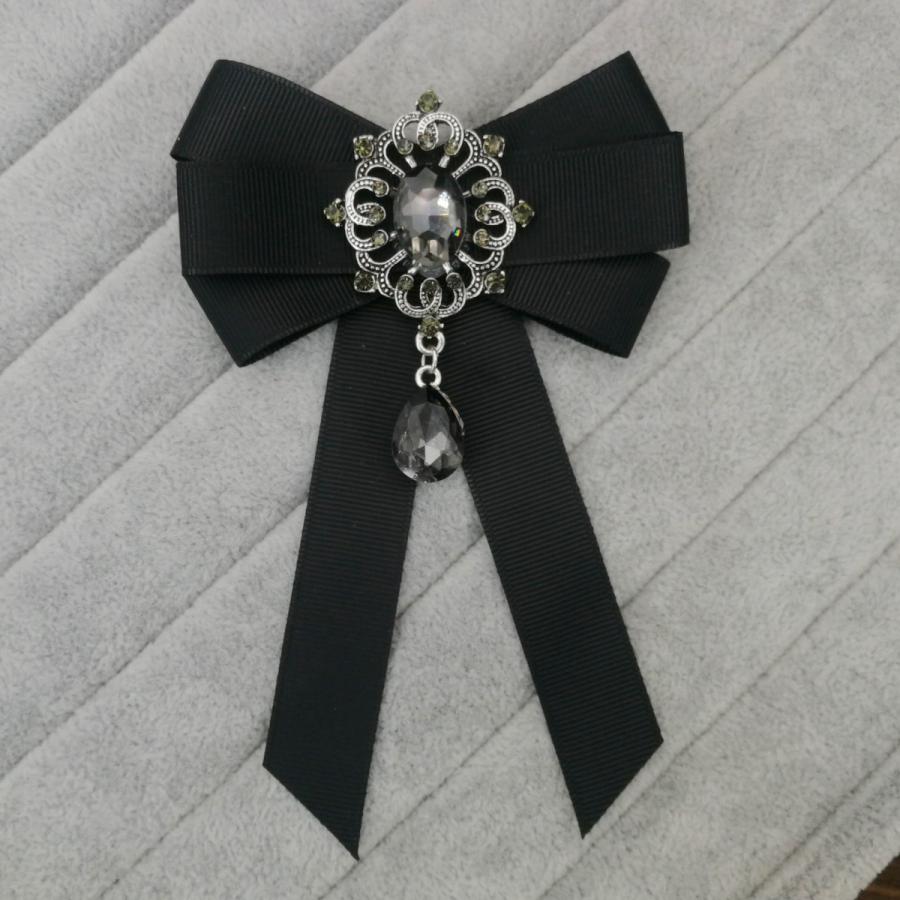 ボウタイリボン レディース ボウブローチ ネクタイ アクセサリー ファッション 女性用 布アート ドレスアクセサリー ブローチ 黒い石 Ae 2 台町商会 通販 Yahoo ショッピング