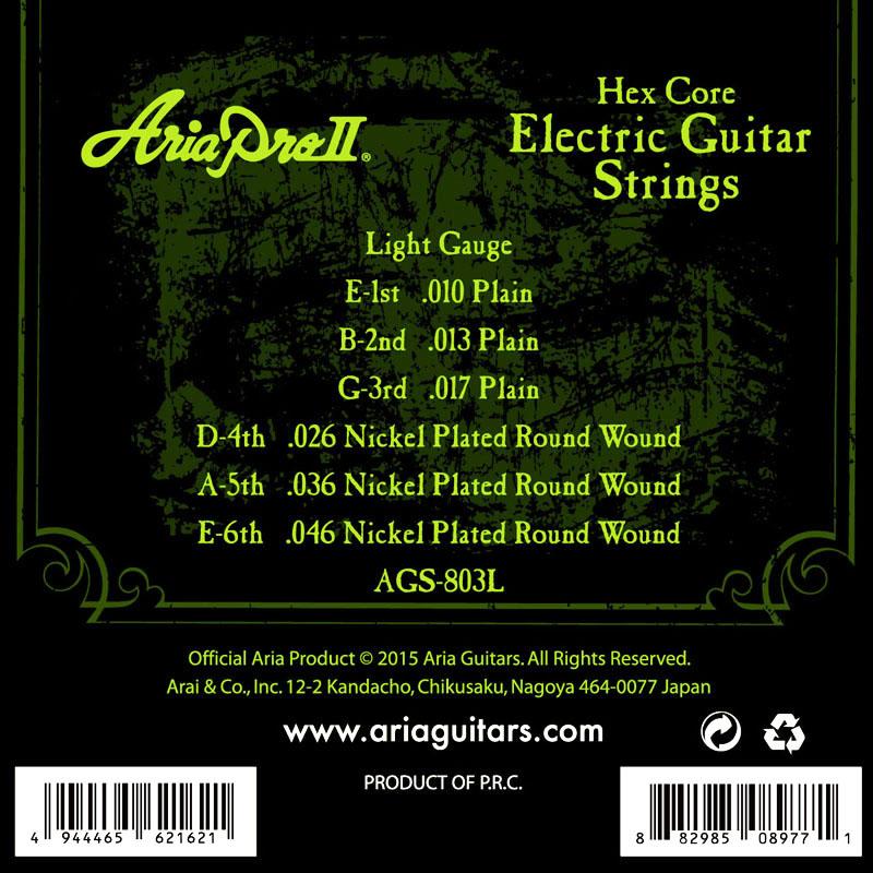 ARIA エレキギター弦 3パックセット AGS-803L -Light, 3sets-｜daimatsu-store｜02