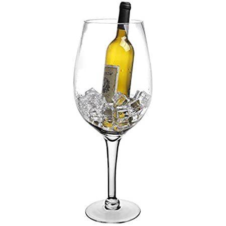 大人気の 20インチ　ジャイアントクリア　装飾用手吹きノベルティワイングラス　脚付きグラス／シャンパンマグナムチラー ワインラック