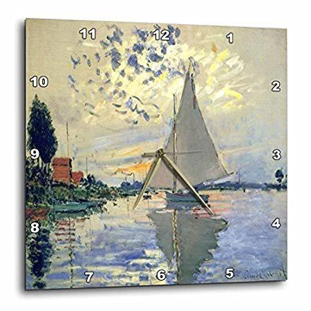 【破格値下げ】 Painting Monet of Print 3dRose Sailboat ( 10インチ x 10 Clock, Wall - Petit Le 掛け時計、壁掛け時計