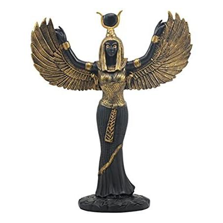 2021年春の エジプトテーマIsis with Open Wings Goddess of Magic and Nature Statue Sculpture by オブジェ、置き物