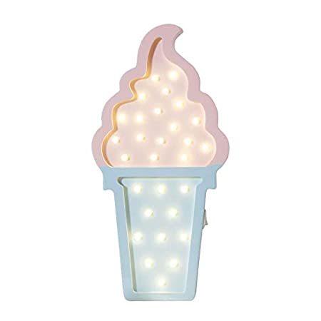 美品  アイスクリームバレンタインロマンス雰囲気ライト パーティー (ピンクとブ 電池式LEDナイトライト 子供部屋用 誕生日パーティーデコレーション 結婚式 オブジェ、置き物