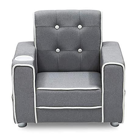 【国内発送】 Upholstered Kids Chelsea Chair Grey Soft Holder, Cup with その他人形