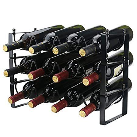 経典 キャビネット カウンタートップ ワインラック 積み重ね可能 3段 Ogrmar ワインホルダー キッチン 12本のボトルを収納 棚 ワインストレージ ワインラック