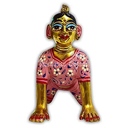 Brass Sitting Radha Rani murti Idols with Complete Pain