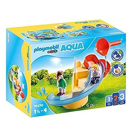 【 大感謝セール】 Playmobil マルチカラー 1.2.3アクア水のスライドプレイセット その他おもちゃ