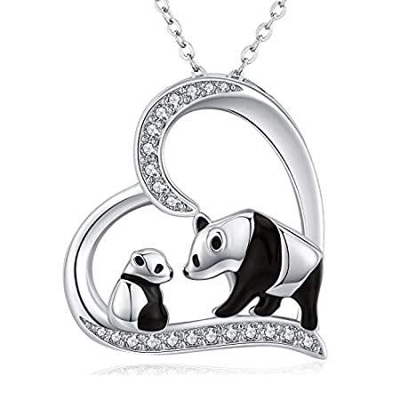 安い購入 Necklace Panda Child and Mother S925 Cut Jewelry Bear Panda Silver Sterling その他レディースアクセサリー