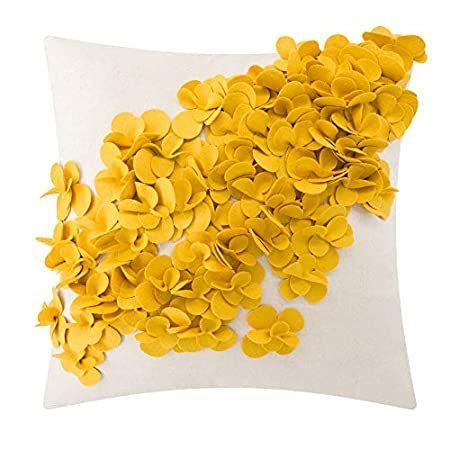 偉大な Pillow Accent Flowers Lavender 3D JWH Case Cove Cushion Linen Wool Handmade クッションカバー