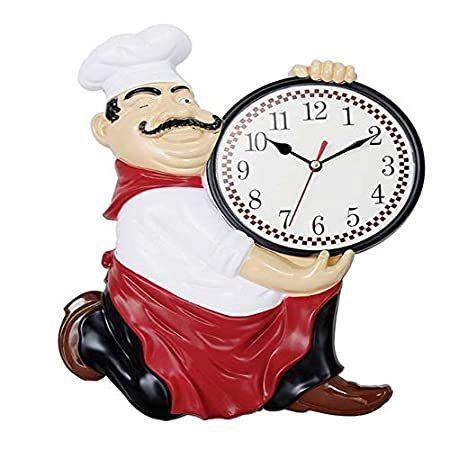 上品なスタイル Kitchen for Clock Mounted Wall Decorative Chef Muellery Dinning Restau Hall 掛け時計、壁掛け時計