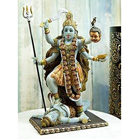 【受注生産品】 Kali Devi Avatar Holding Statue Feet Her at Shiva Lord and Ego of Head The オブジェ、置き物