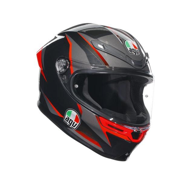 公式】K6 S JIST Asian Fit - SLASHCUT BLACK/GREY/RED バイク用 フル