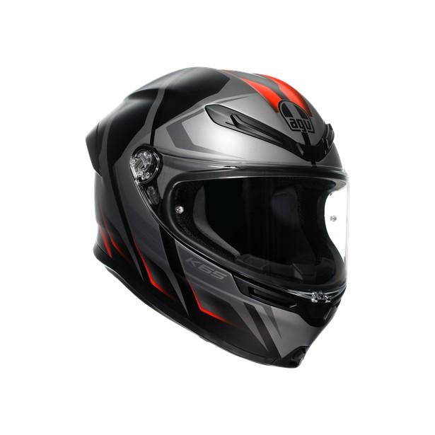 公式】K6 S JIST Asian Fit - KARVE MATT BLACK/GREY/RED バイク用