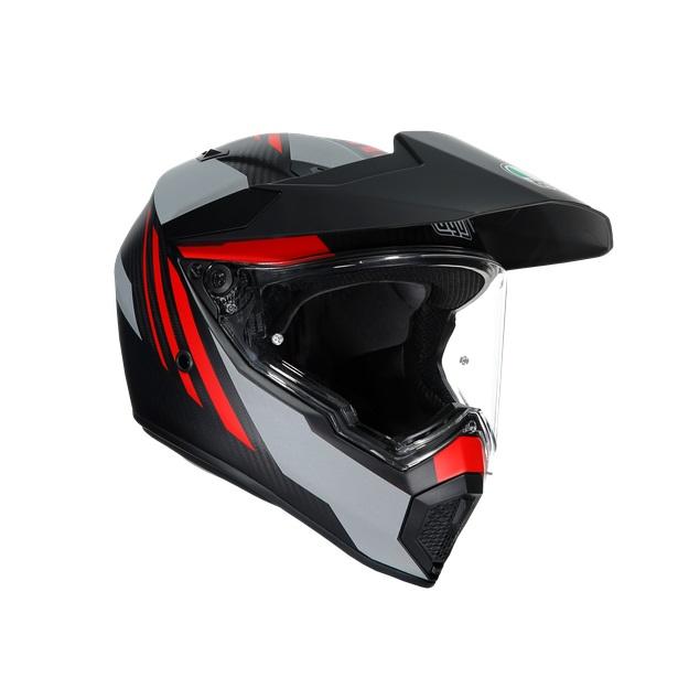 公式】AGV AX9 014-REFRACTIVE ADV MATT CARBON/RED 安心の保証付 AGV 