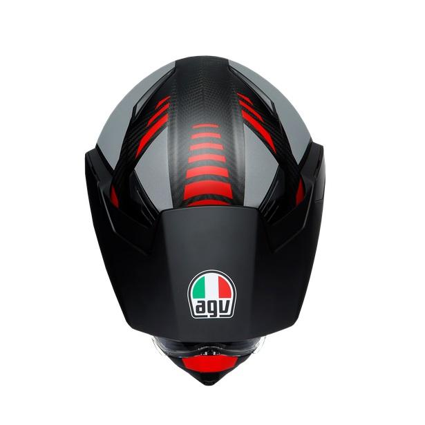 公式】AGV AX9 014-REFRACTIVE ADV MATT CARBON/RED 安心の保証付 AGV