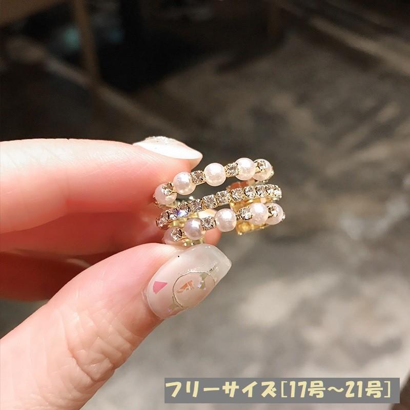 指輪 マルチオープントレンドセッターパール リング フリーサイズ17 