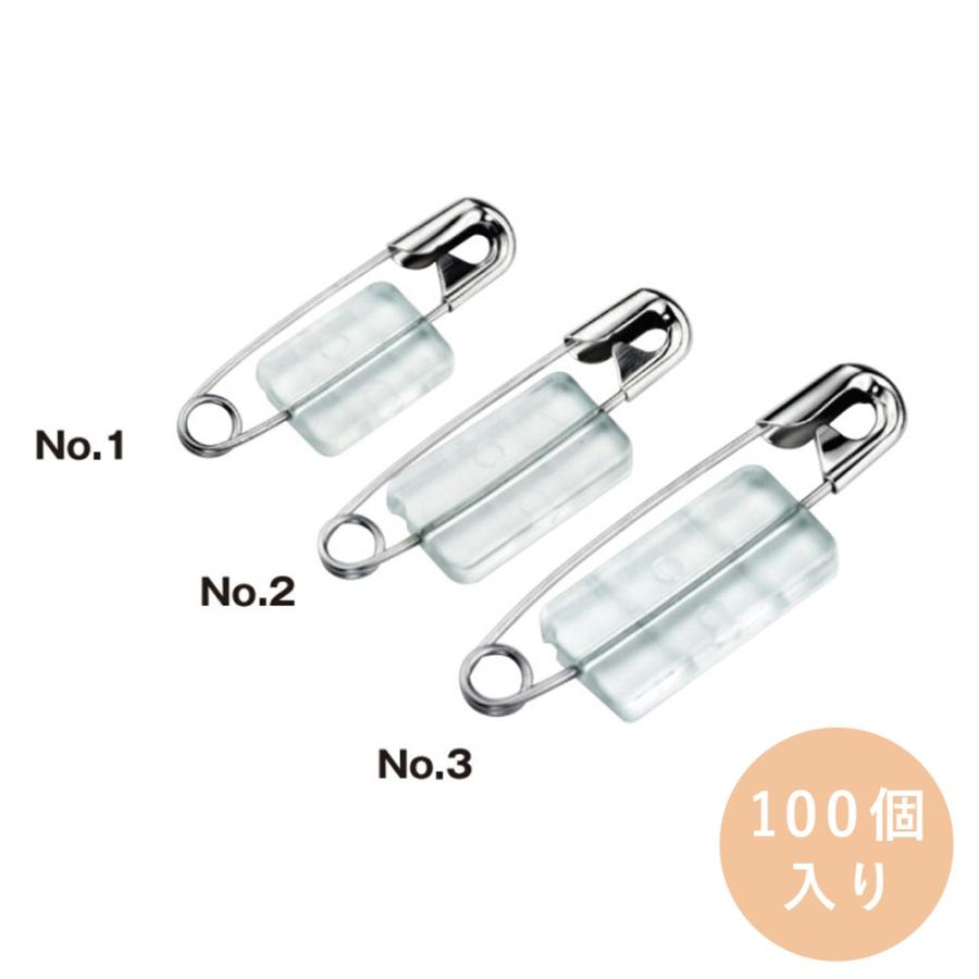 ピンとテープ ノーリツピン 両面テープ付 100個セット 安全ピン 名札 バッジ用