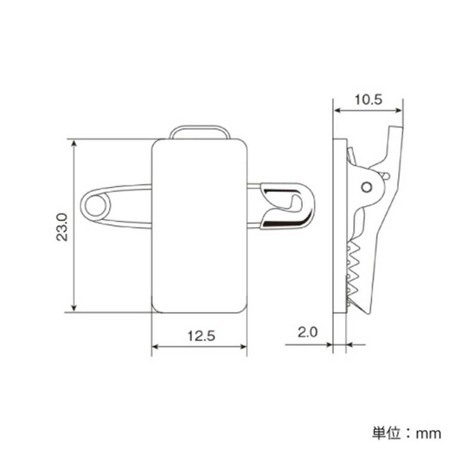 DOWLUCK フィッシンググリップ　デニム袋付 名札 バッジ用 クリップ ワニ口クリップ 10個入 両面テープ付き