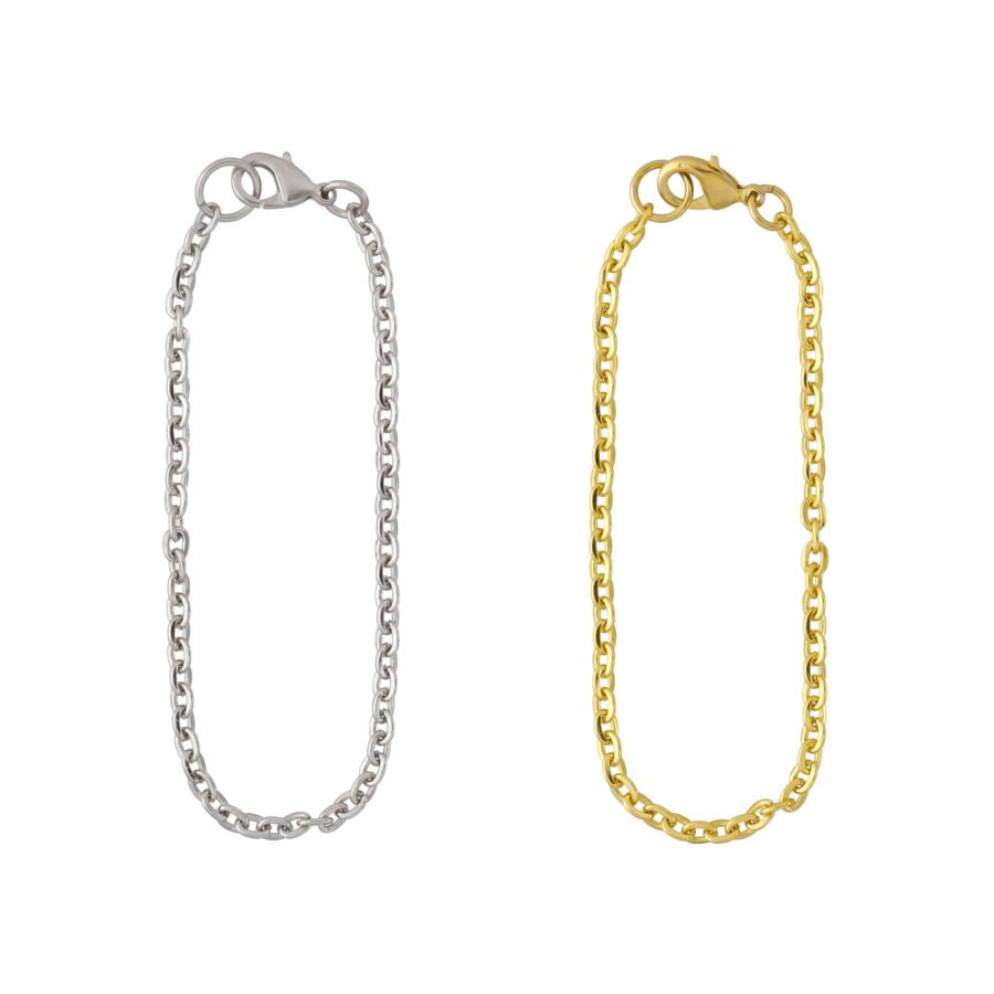バックチェーン パーツ 金具 全長20cm カニカン 二重リングセット