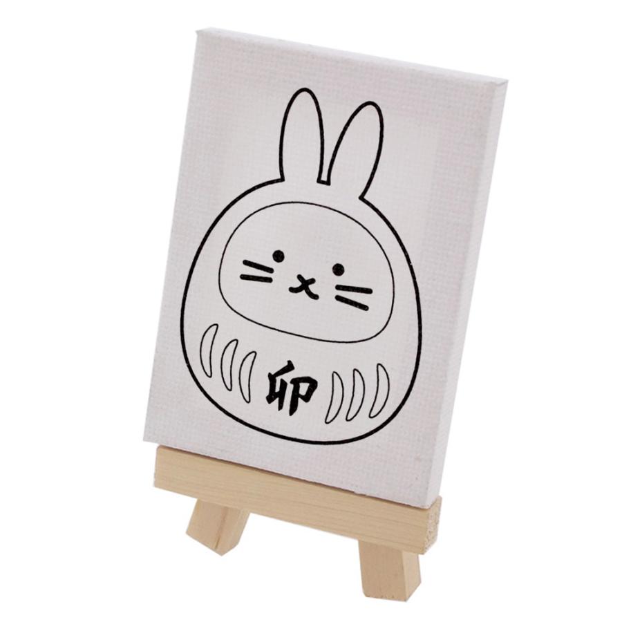 狩野守　厚塗り　絵のみ(セットで格安) キャンバスボート お守り 塗り絵 ミニキャンバス 50×70mm だるま 卯 と