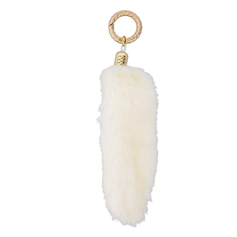 しっぽキーホルダー カラビナ付き エコファー 尻尾キーリング 15cm