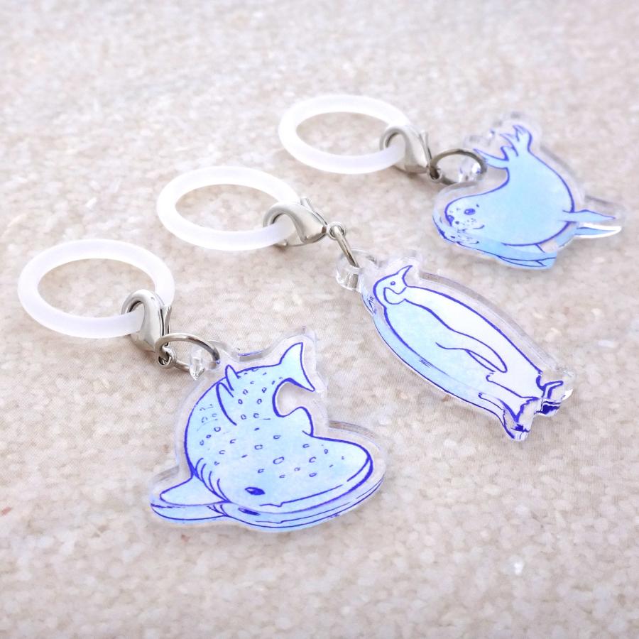 HM　フープイヤリング　アンブレラマーカー　バッグチャーム　青い鳥 アンブレラマーカー 水族館の仲間 傘マーカー ペットボトルマーカー