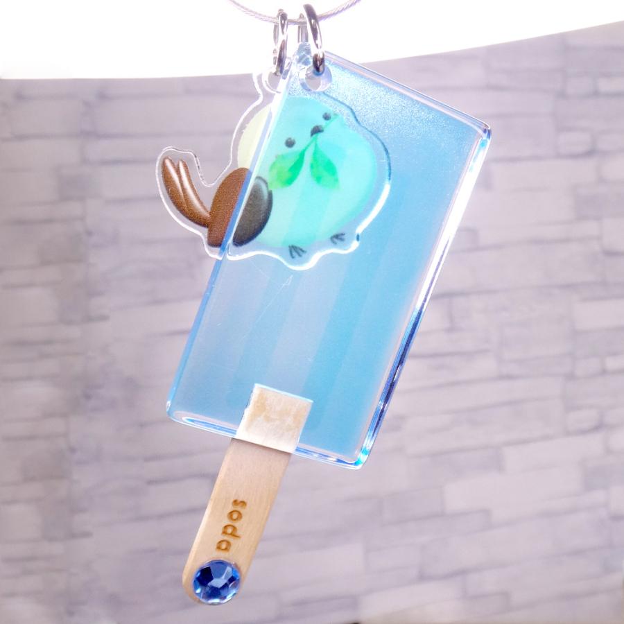 アクリルパーツ 厚口 アクリルチャーム ボールチェーン付き アイス